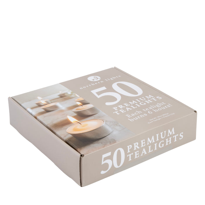 Unfragranced Tealights - 50pc - Northern Lights Wholesale