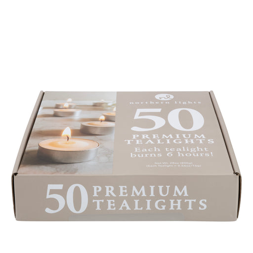 Unfragranced Tealights - 50pc - Northern Lights Wholesale